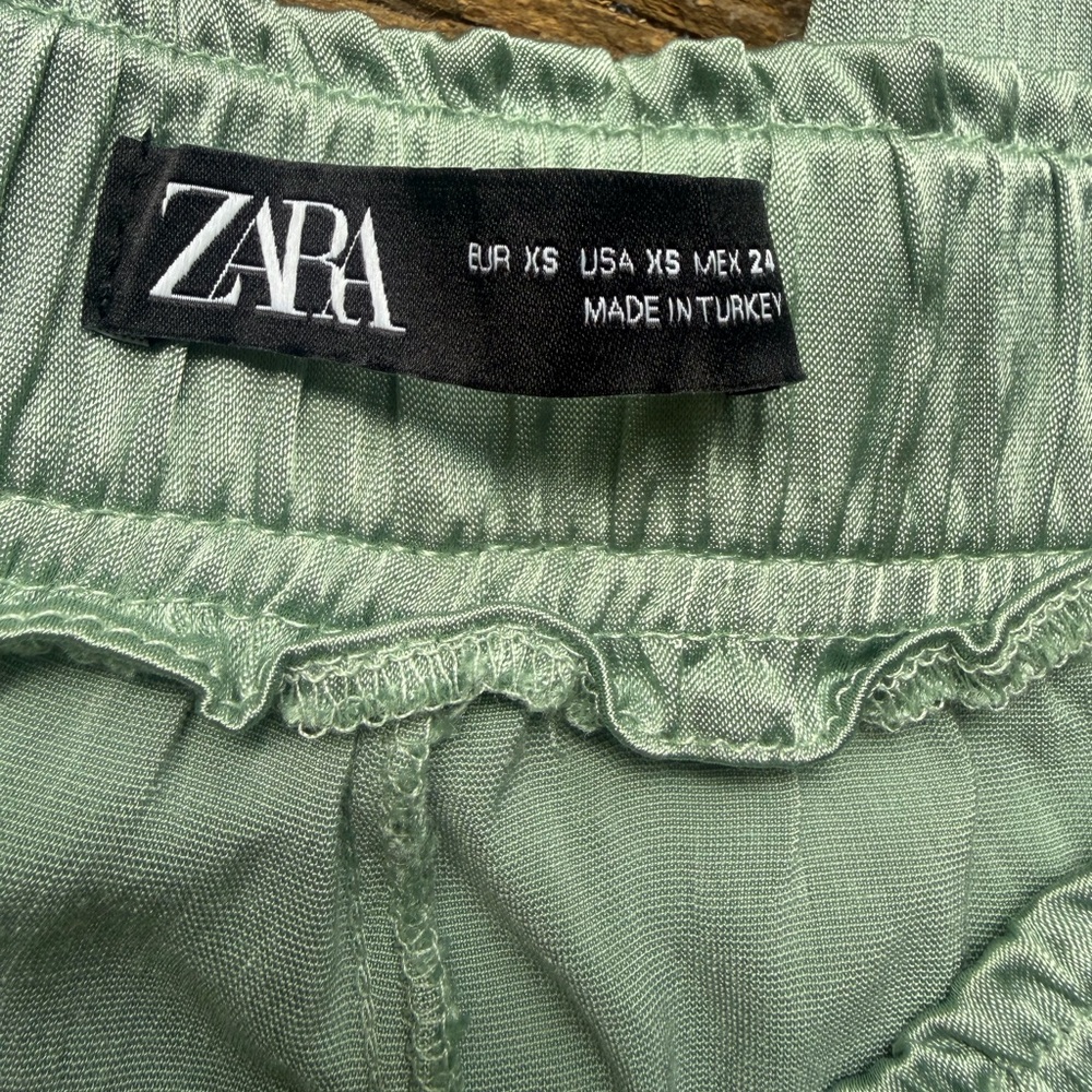 Zara Light Green Satin Effect Jogger Size XS - Picture 7 of 10